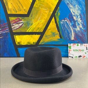 Vintage 90s Daniele Meucci Elegant Blue Fedora Hat